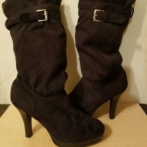 Sbicca black slouch or straight boot-7 1/2